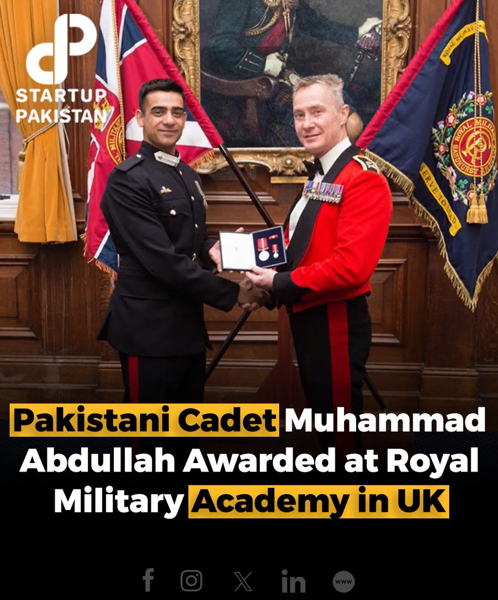 Cadet Muhammad Abdullah from the Pakistan Army, a part of PMA 148 Long Course at Pakistan Military Academy (PMA), was honored at the renowned Royal Military Academy Sandhurst (RMAS) in the United Kingdom. #pakistani #cadet #Royal #Academy #UK