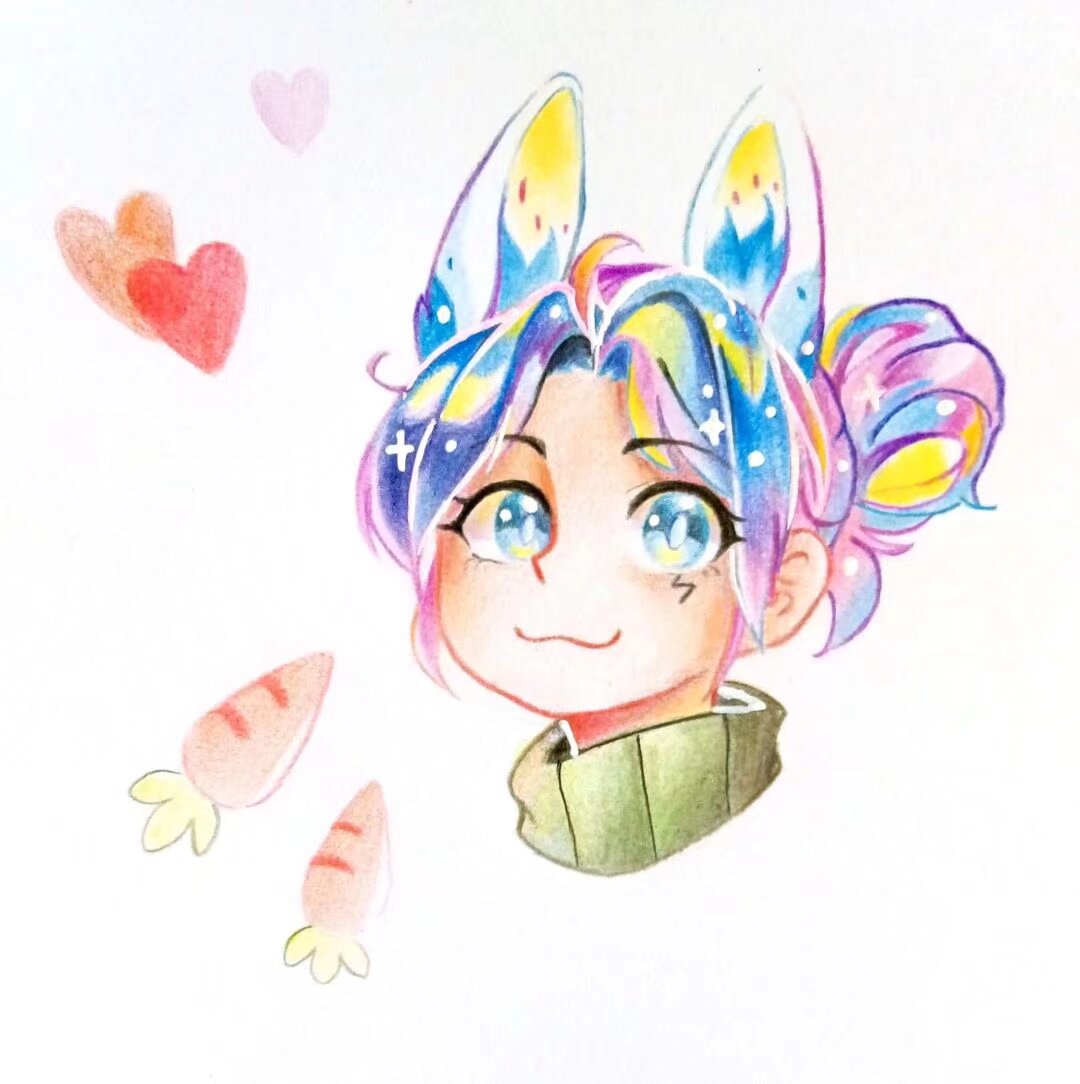 之前画的彩铅兔兔设子