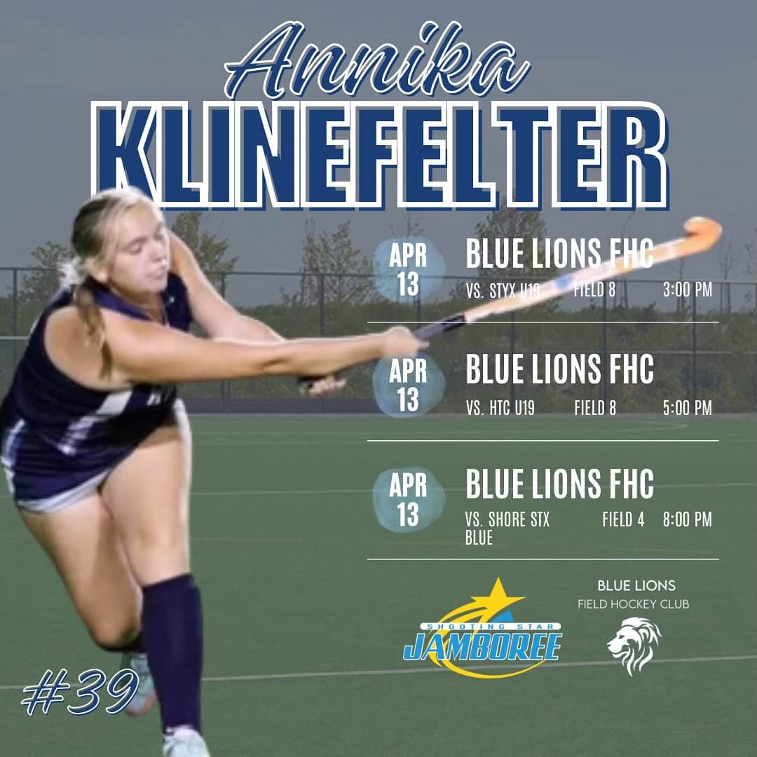 BlueLionsFHC's tweet photo. Can't wait to kick-off @ShootingStarFH Jamboree at @de_turf! Our class of 2024, Ryan and @lycofh signed Annika! ##beabluelion https://t.co/zgOMUD9IjK