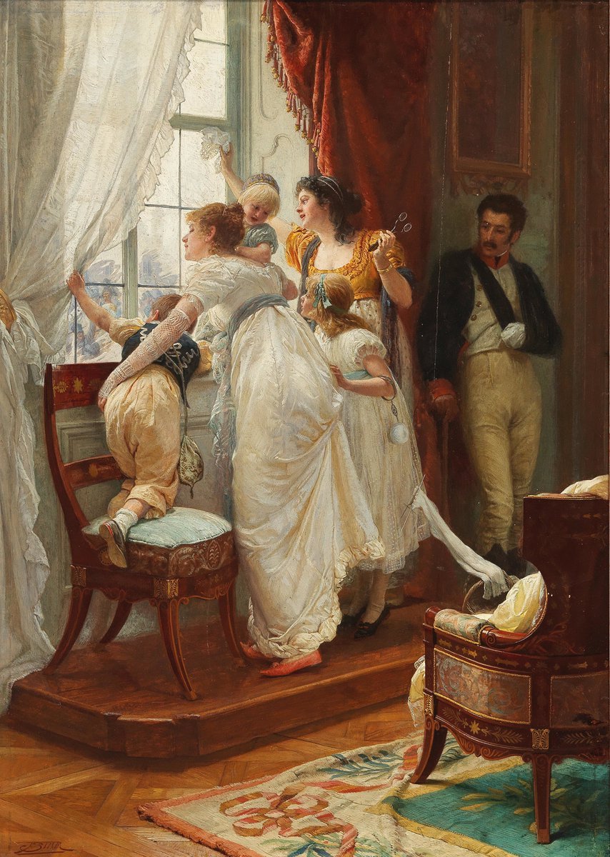 'La llegada', del pintor austriaco Franz Xaver Simm (1853 - 1918).