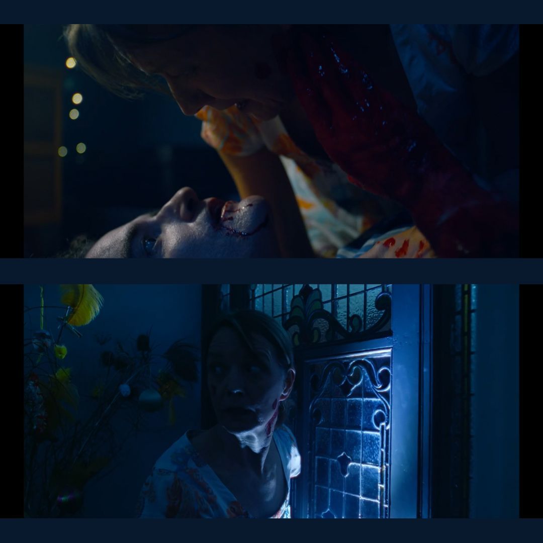 #Screengrabs from #horrorfilm #GrannyKrampus, which was released on Amazon Prime in early March. This was my #firstfeaturefilm; a very small role & you can barely see me in the dark, but I'm really grateful for the experience 🙏 @proportionprod 🎬🎥