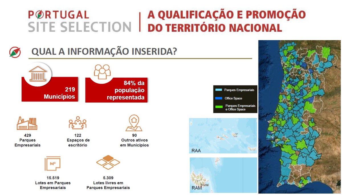 Pesquise no Portugal Site Selection as localizações que melhorem se adequam ao seu projeto de investimento. Aqui é o local certo para o seu investimento portugalsiteselection.pt