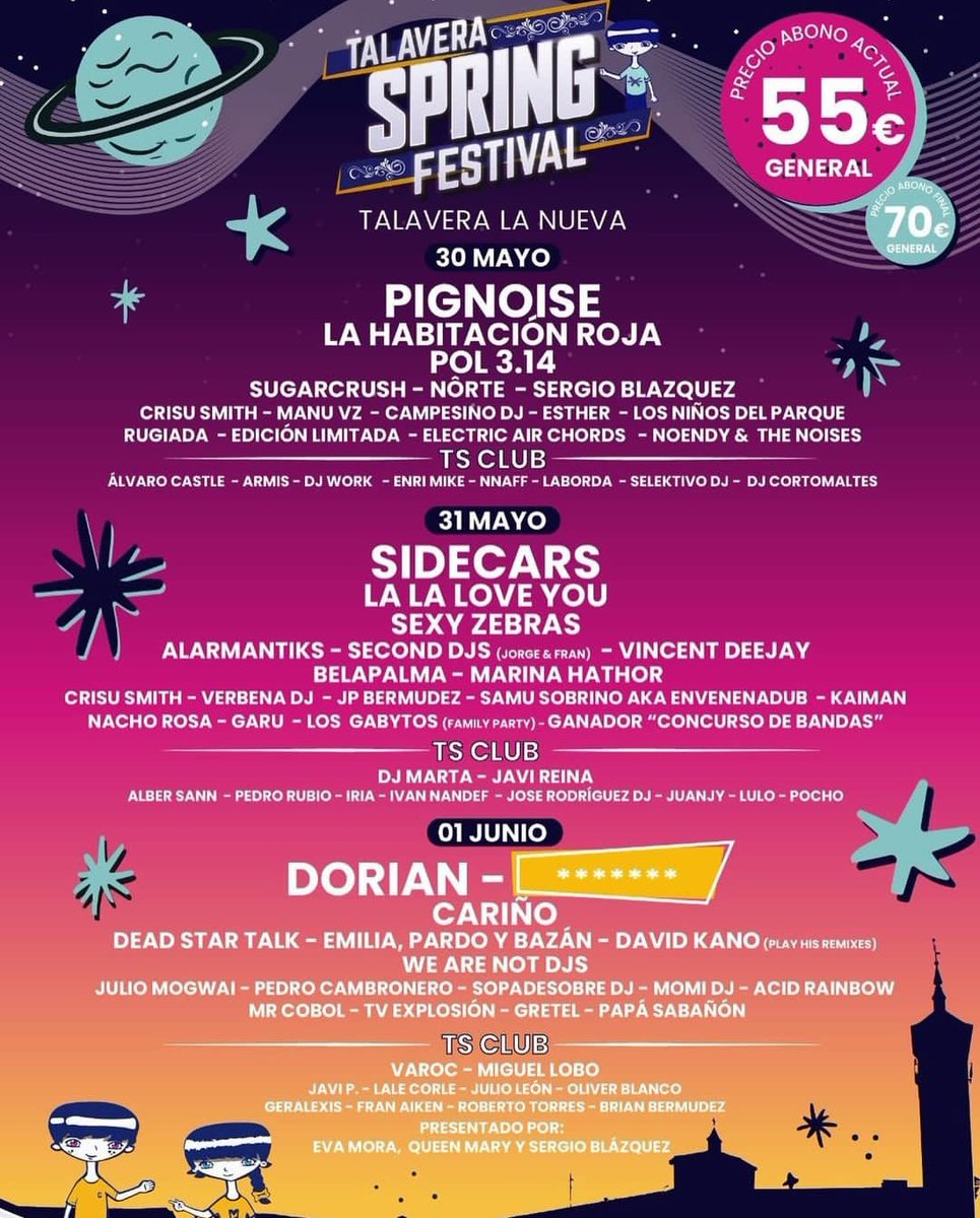 Festival en #Talavera que no me pienso perder! Si os interesa os dejo un enlace para comprar entradas con un super descuento. #talaveraspringfestival my.weezevent.com/talavera-sprin…