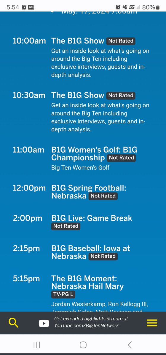 Some Tennis competition this year on BTN before the Nebraska spring game