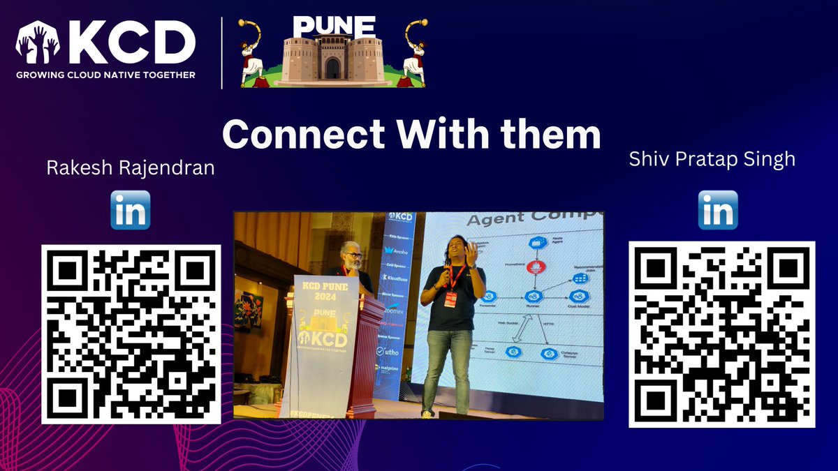 We've just concluded an insightful session with Rakesh Rajendran and Shivpratap Singh on "Automate your Kubernetes troubleshooting." Stay tuned for more exciting sessions and discussions at Kubernetes Community Day Pune! 🌟 #KCDPune #CloudNative