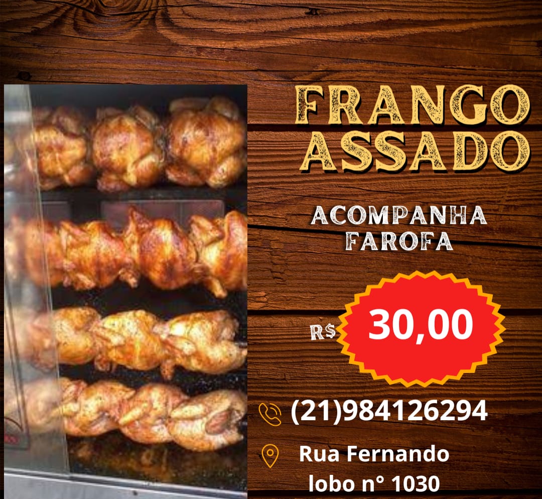 Frango assado do pistão do gogó 
21984126293