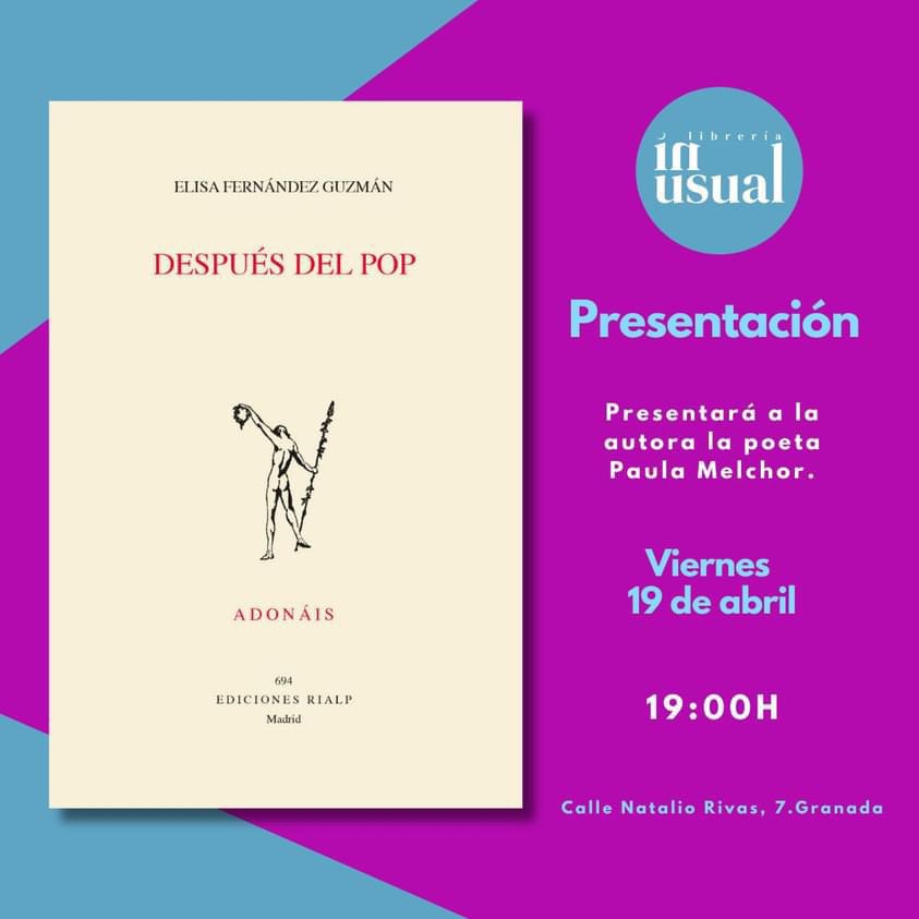 elisafdz_'s tweet photo. 💒granada!!!💒

el próximo viernes 19 de abril estaremos @_paulamelchor y yo en la inusual hablando de pop, amor y adolescencia💘💘me haría muchísima ilusión veros allí https://t.co/toYaZzu6Li