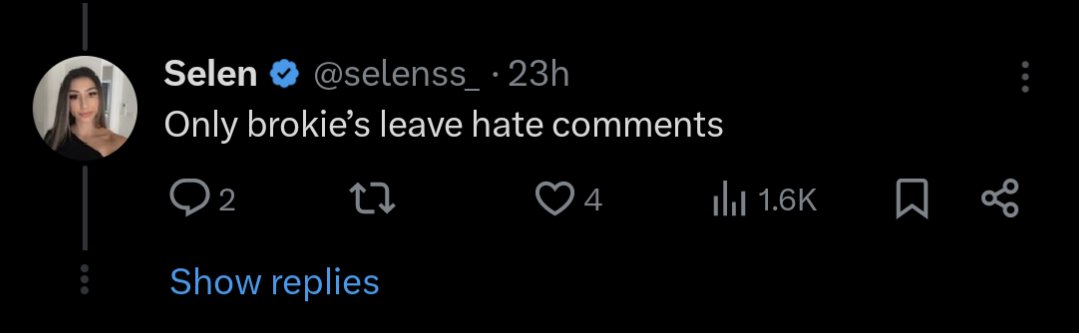 She turns off comments and then writes

Brokie. Doesn't know what she's talking about. Probably draws a million trend lines and called herself an FX trader 🤡