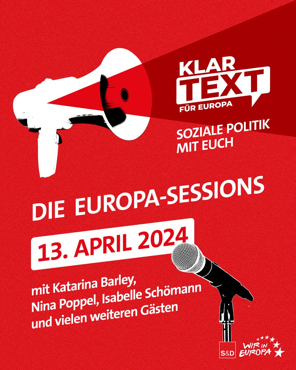 Gleich geht‘s los! Wir sind in Berlin und reden Klartext - über 200 hochmotivierte Europa-Engagierte sind mit uns dabei, um ein starkes, soziales und nachhaltiges Europa voranzutreiben. ✊🇪🇺❤️