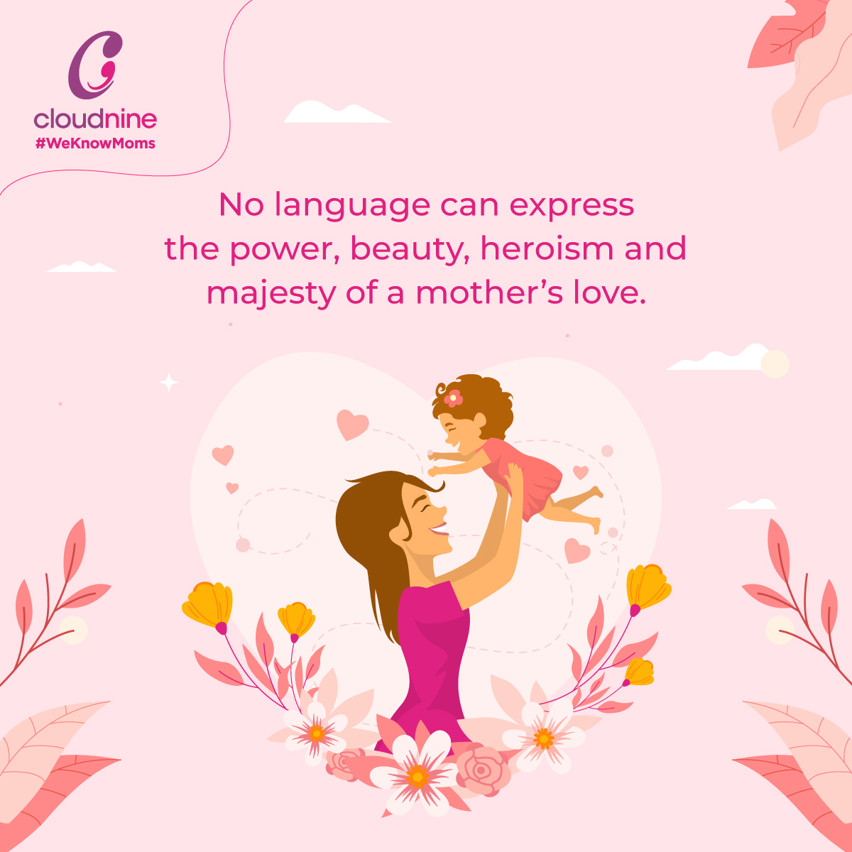 🤱It's truly amazing how a mother's love is so powerful, beautiful, heroic and majestic that no words can do it justice.👩‍👧‍👧 Drop a ❤️ if you can relate and don't forget to share it with your friends. #WeKnowMoms #oncloudnine #motherlove #unconditionallove #motherandchild