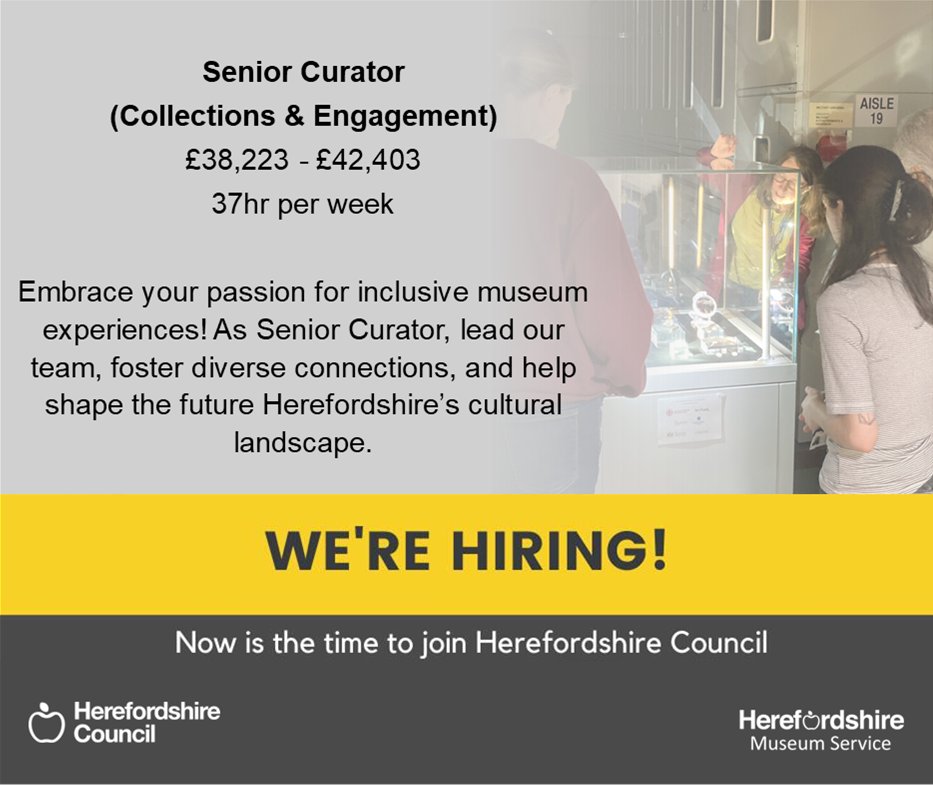 ✳️ ✴️Do you love #curation and #engagement? ✴️ ✳️ Then why not to join our team as a Senior #Curator (#Collections & Engagement)! Apply by: 28 April ➡️ orlo.uk/hw2rD #museumjobs #jobs #herefordshire