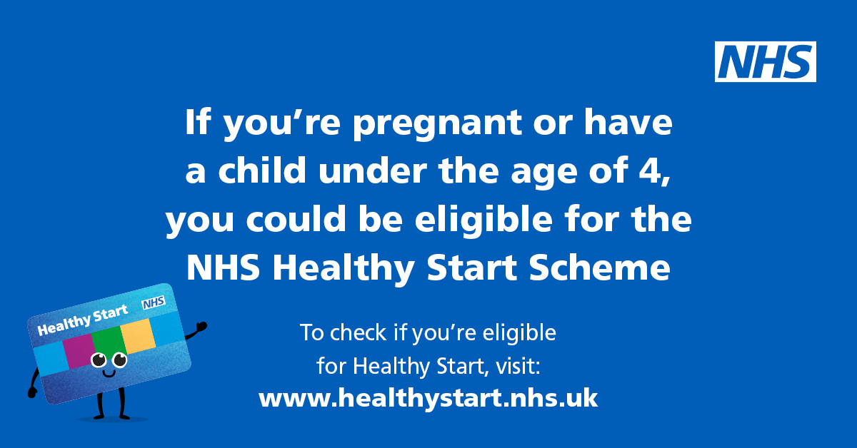 Are you pregnant or have children under the age of four? You could qualify for the NHS Healthy Start scheme to help you buy food, milk and get free Healthy Start vitamins. Find out if you're eligible here: healthystart.nhs.uk/how-to-apply/