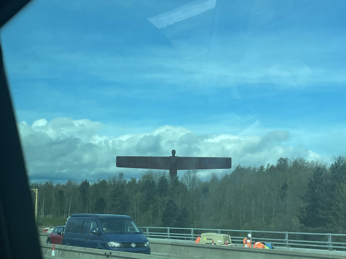 Still thrilling to see Angel of the North .. signals that beyond the great city that is Newcastle the big beaches and big skies await