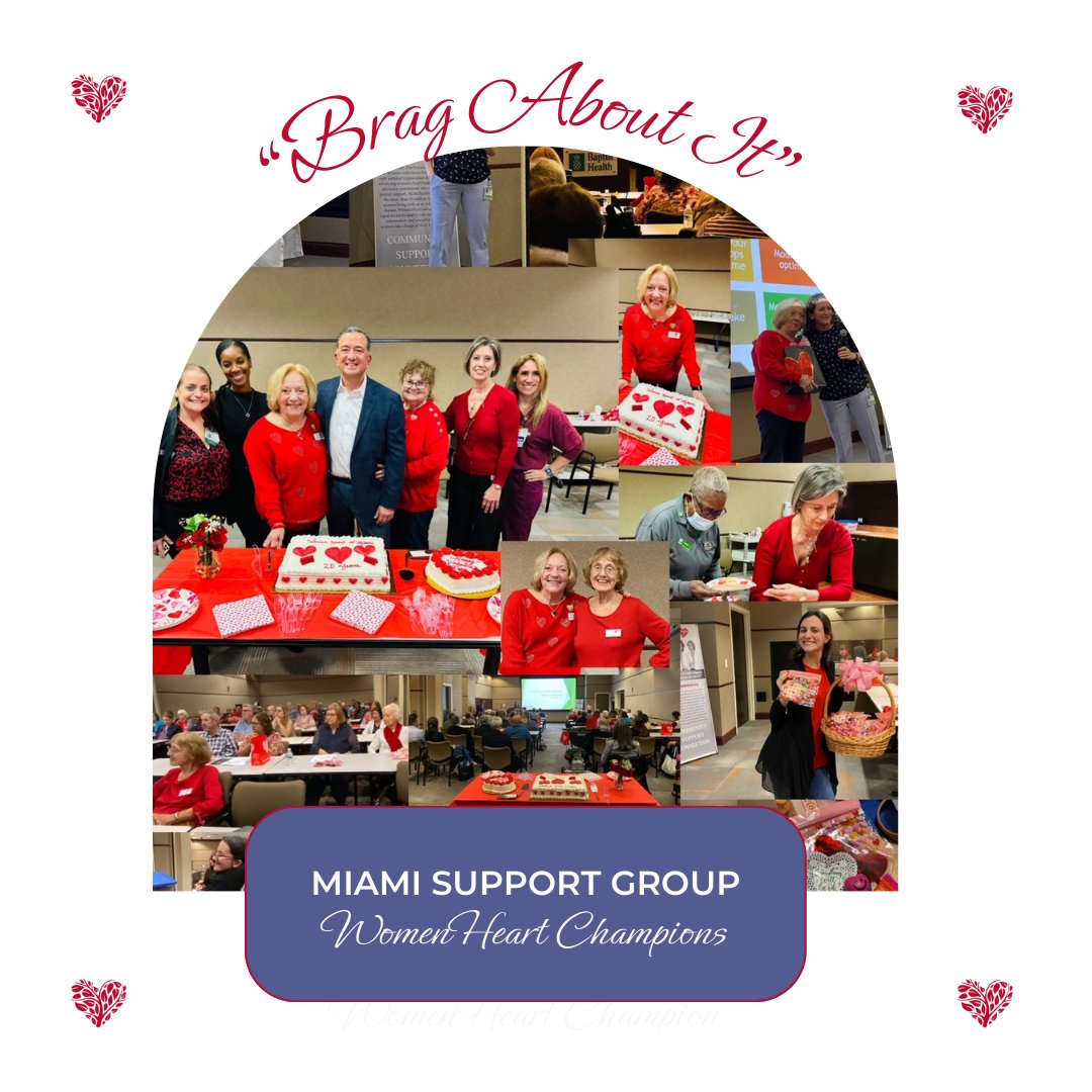 Cheers to our champions! 🎉 WomenHeart of Miami Support Group celebrates its 20th anniversary with a record-breaking turnout of 61 attendees. Huge thanks to our dedicated champions and Miami Cardiac and Vascular Institute for their unwavering commitment! #WomenHeart #SupportWomen