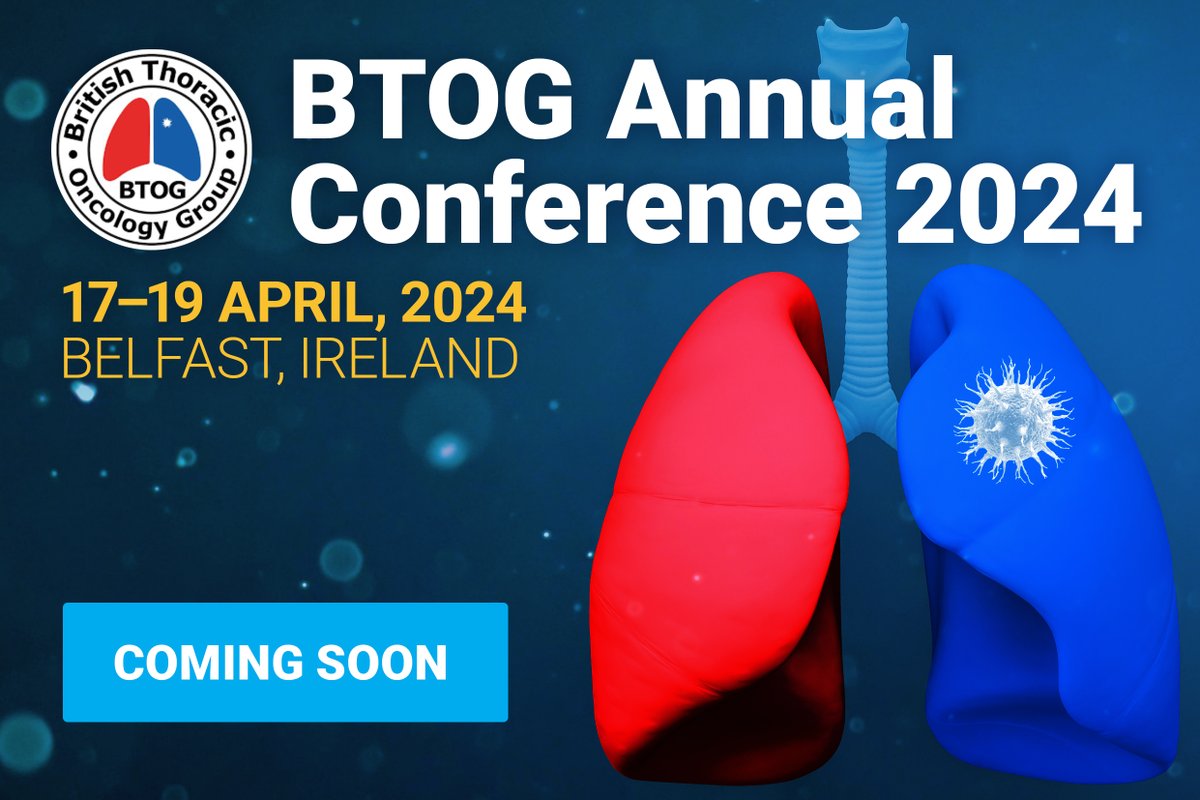 Ready for a modern take on #LungCancer & thoracic oncology treatment? Then make sure you check out #BTOG24 on 17-19 April 🫁

Stay tuned with VJOncology.com for in-person expert interviews 🎥

Register 👉ow.ly/jwJe50Rfrn9

@BTOGORG #LCSM #NSCLC #SCLC  #LungCancer