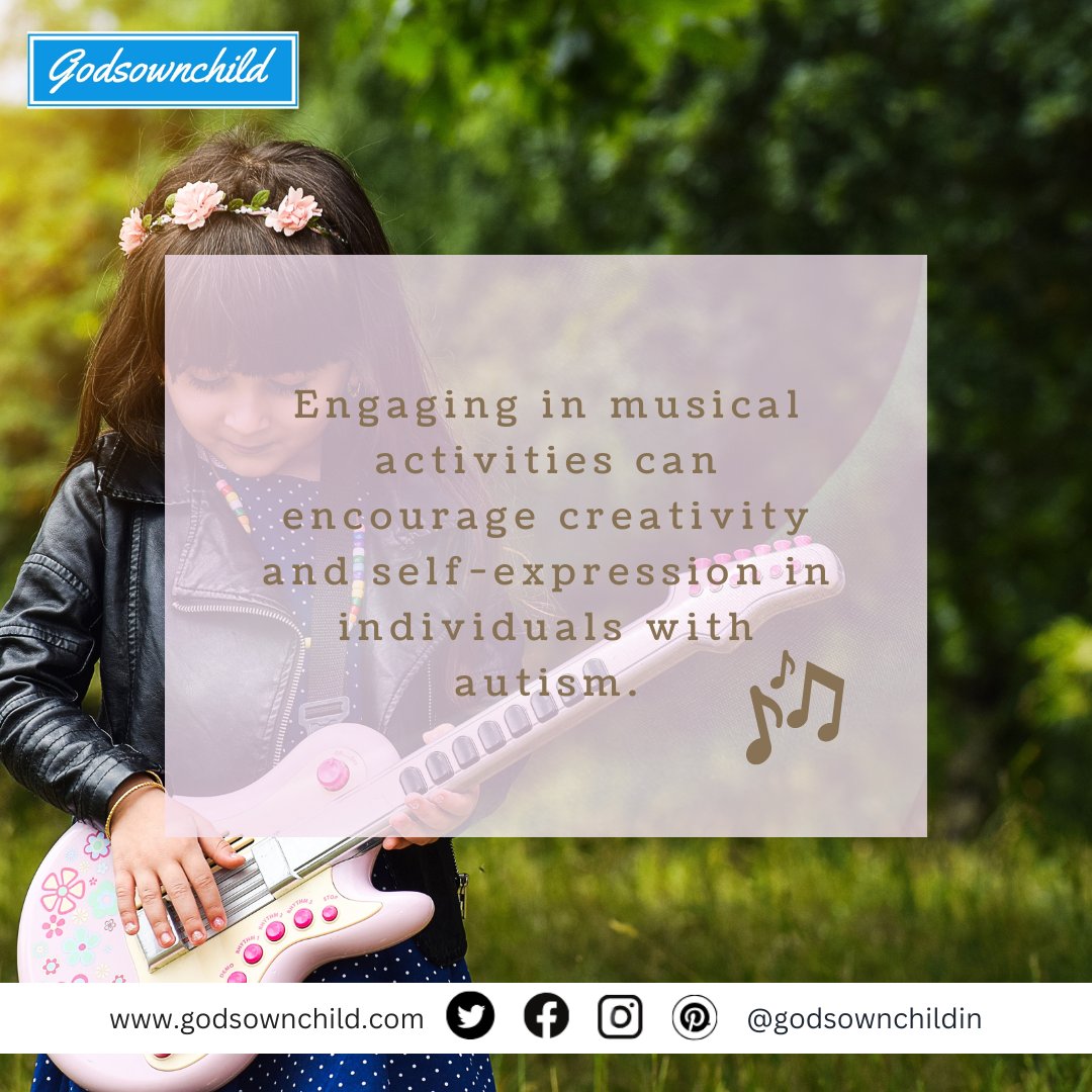 Engaging in musical activities can encourage creativity and self-expression in individuals with autism. #musictherapy #AutismAwareness #GodsOwnChild #autistic