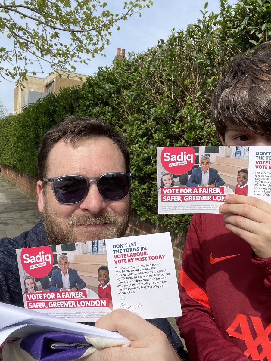 First leaflet drop for Ayden (pretty good with the letter boxes and just one dog) in support of @SadiqKhan and @uklabour & @coopparty GLA candidates