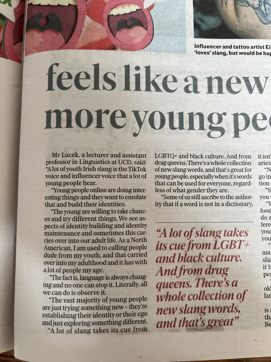 Well, this was fun! In today’s @Independent_ie, I talked to @Ly211 about slang and then Laura went straight to the source.