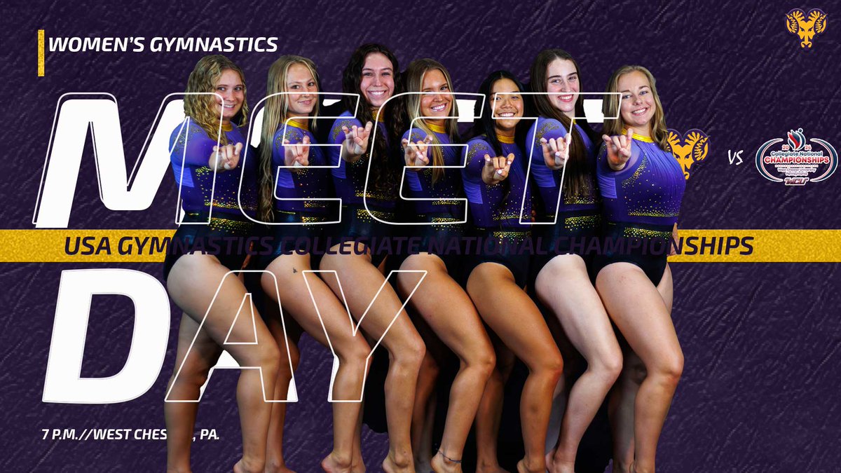 GYM: It's #MeetDay! We compete again tonight in the Team Finals for the first time in program history, beginning at 7 p.m.! Good luck Golden Rams!! #ramsup