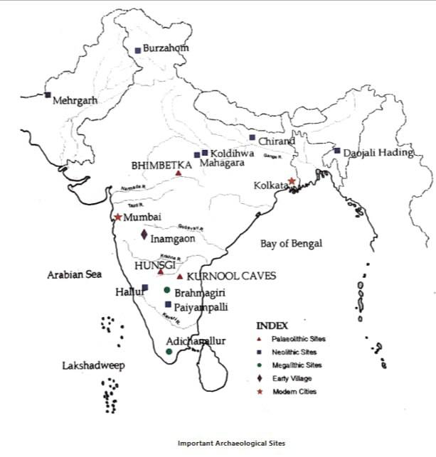 Important Historical Sites for Prelims

Although Historical Geography is a vast theme and difficult to cover through one map yet, 

This map tries to cover the prominent sites of ancient history.