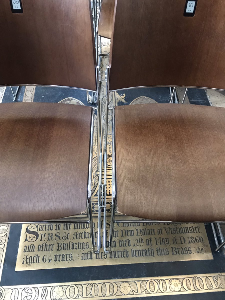 dustshoveller's tweet photo. I’m in Westminster Abbey and have seen Charles Barry’s grave for the first time IRL. Sadly obscured by chairs in the nave but you can just about see the elevation of the Victoria Tower @UKParlArchives and groundplan of the @UKParliament #MrBarrysWar https://t.co/4MOTaq4Zuo