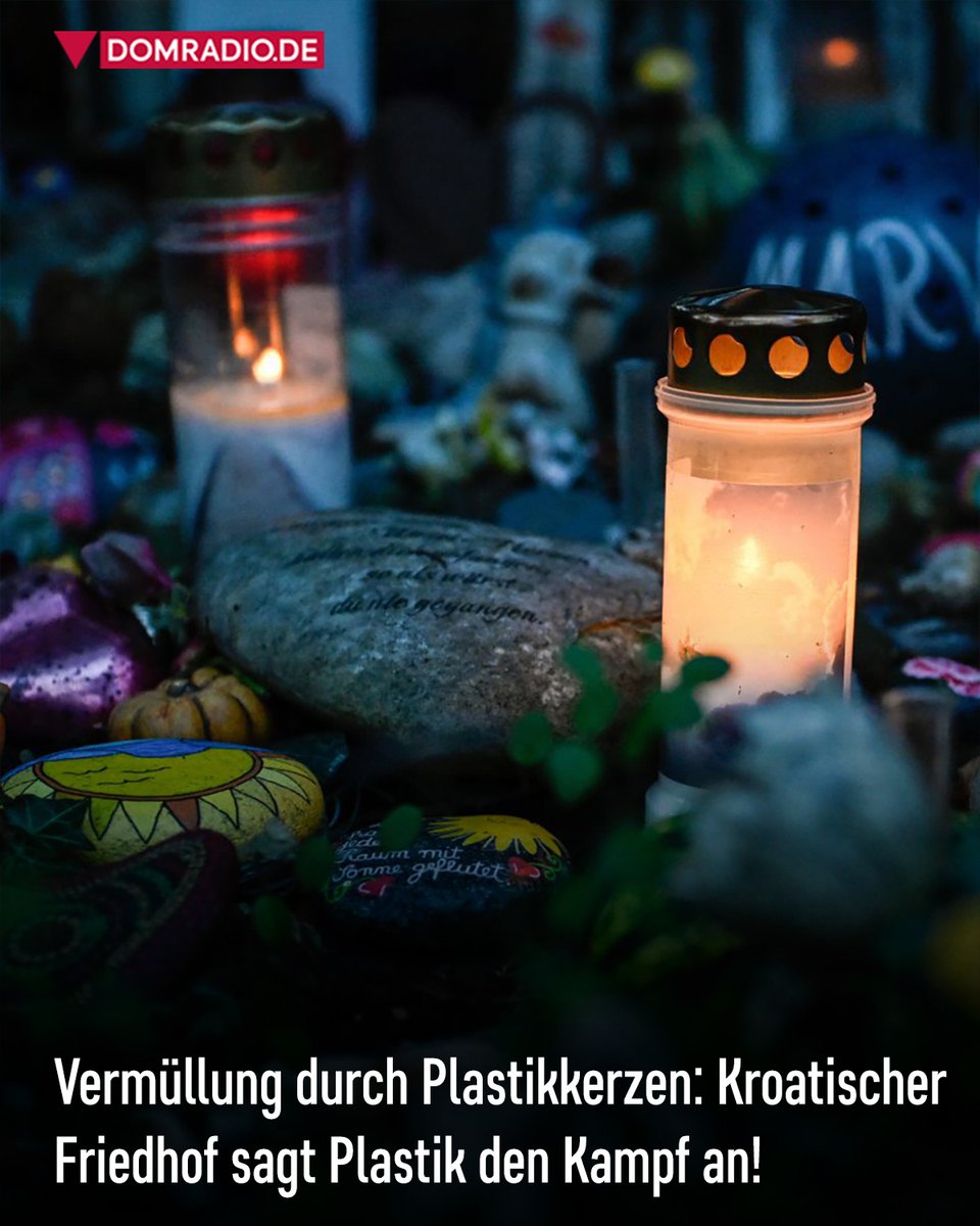 Die Vermüllung durch Plastikkerzen soll durch die Friedhofsverwaltung in Varazdin, Kroatien, gestoppt werden. Jährlich fielen 60 Tonnen Kunststoffabfall an. Neue Maßnahmen sollen stattdessen Pflanzen und Blumen fördern. domradio.de/node/397312