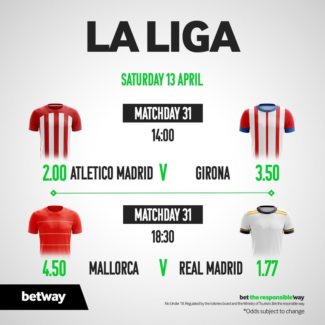 LaLiga Showdown featuring: Atletico v Girona Mallorca v Real Madrid Pick your winners from these two fixtures? Bet on the action here 👉 bit.ly/40LaYwJ