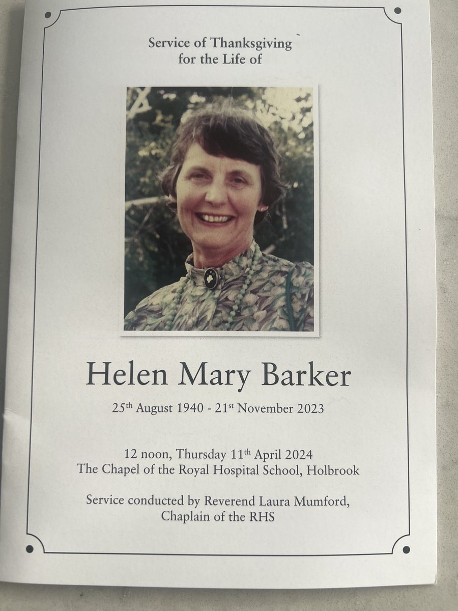 Beautifully uplifting Service on Thursday for the life of Helen Barker. She co-founded dominicbarkertrust.org.uk in memory of her son Dominic who had a persistent #stammer and who took his own life in 1994 - aged 26. Recording of Service in comments below #legacy #charity #stutter