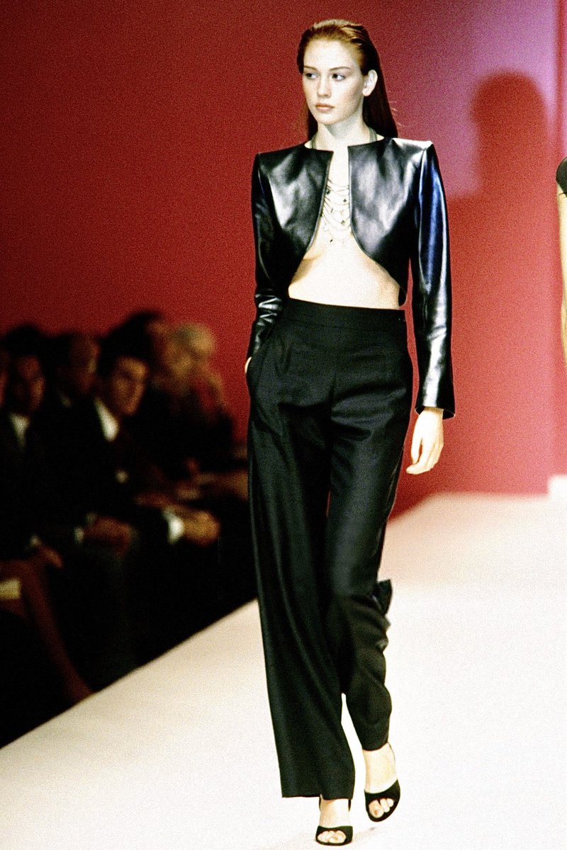 salma hayek wearing an yves saint laurent s/s 1999 ensemble at the house’s haute couture spring 2000 show