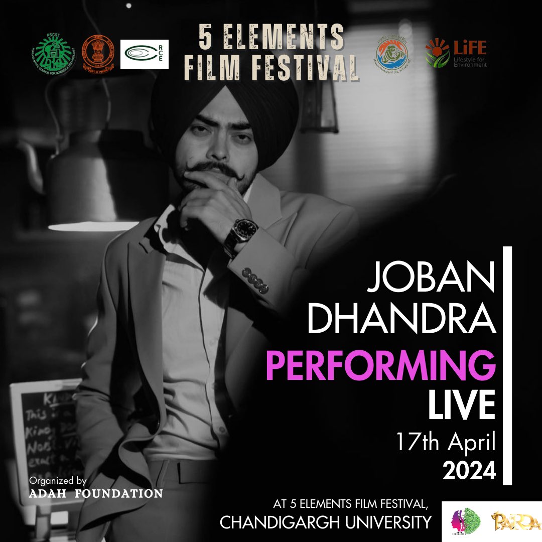 5ElementsFF's tweet photo. Keep your enthusiasm level high to enjoy this incredible time at the 5 Elements Film Festival @CU_Chd  with Joban Dhandra🫶🏻✨🎶
Presented by @PSCST_GoP 
Organised by. @AdahFoundation , PARDA
Supported by @moefcc  

#5eff #shukarstudios #PARDA #EnvironmentEducationProgram https://t.co/NA48cvP6lu