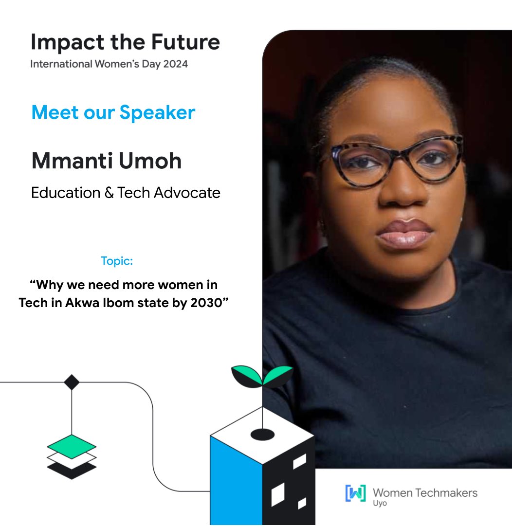 I'm incredibly honored to speak at the Women Techmakers #IWDCelebration! Let’s share why we need more women in tech in Akwa Ibom by 2023.

Empowering women in tech not only drives economic growth but also fosters stronger communities and creates more opportunities for everyone.