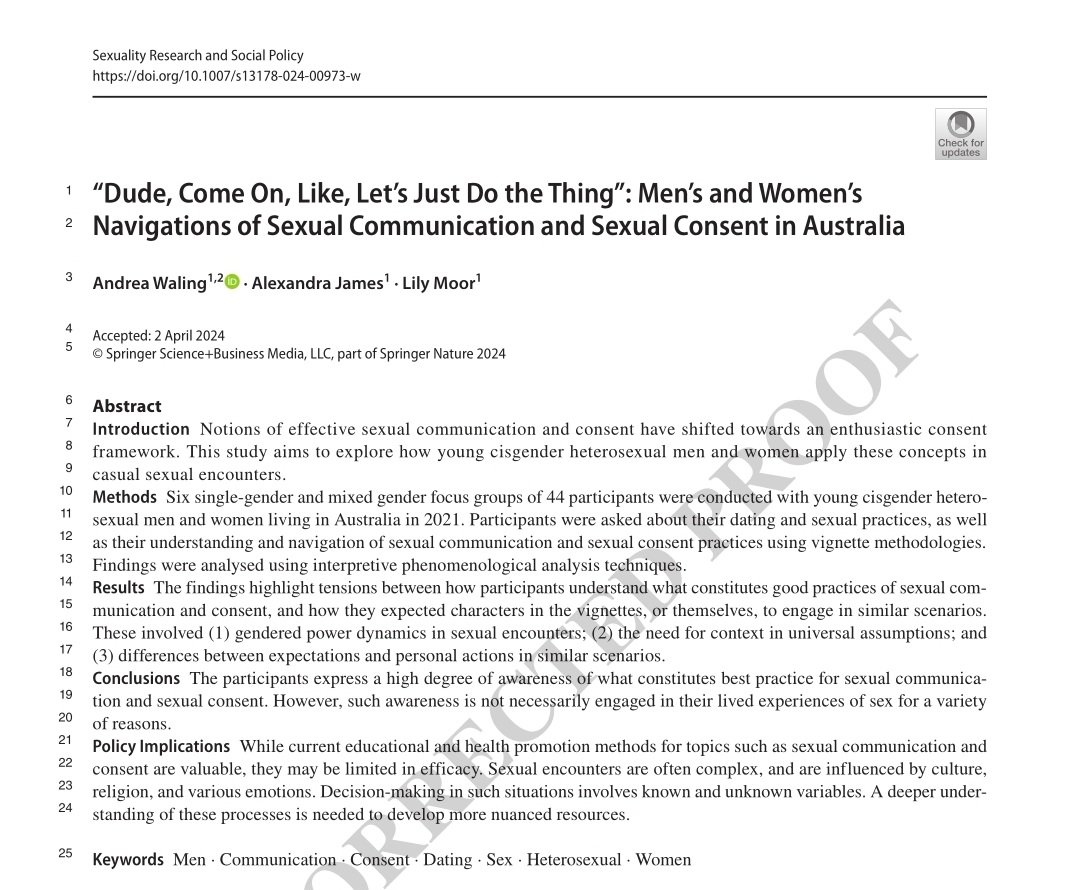 Coming soon... 😊 Exploration of challenges in implementing 'good' consent practices <a href="/LTU_Sex_Health/">ARCSHS</a> @Dr_Alex_James