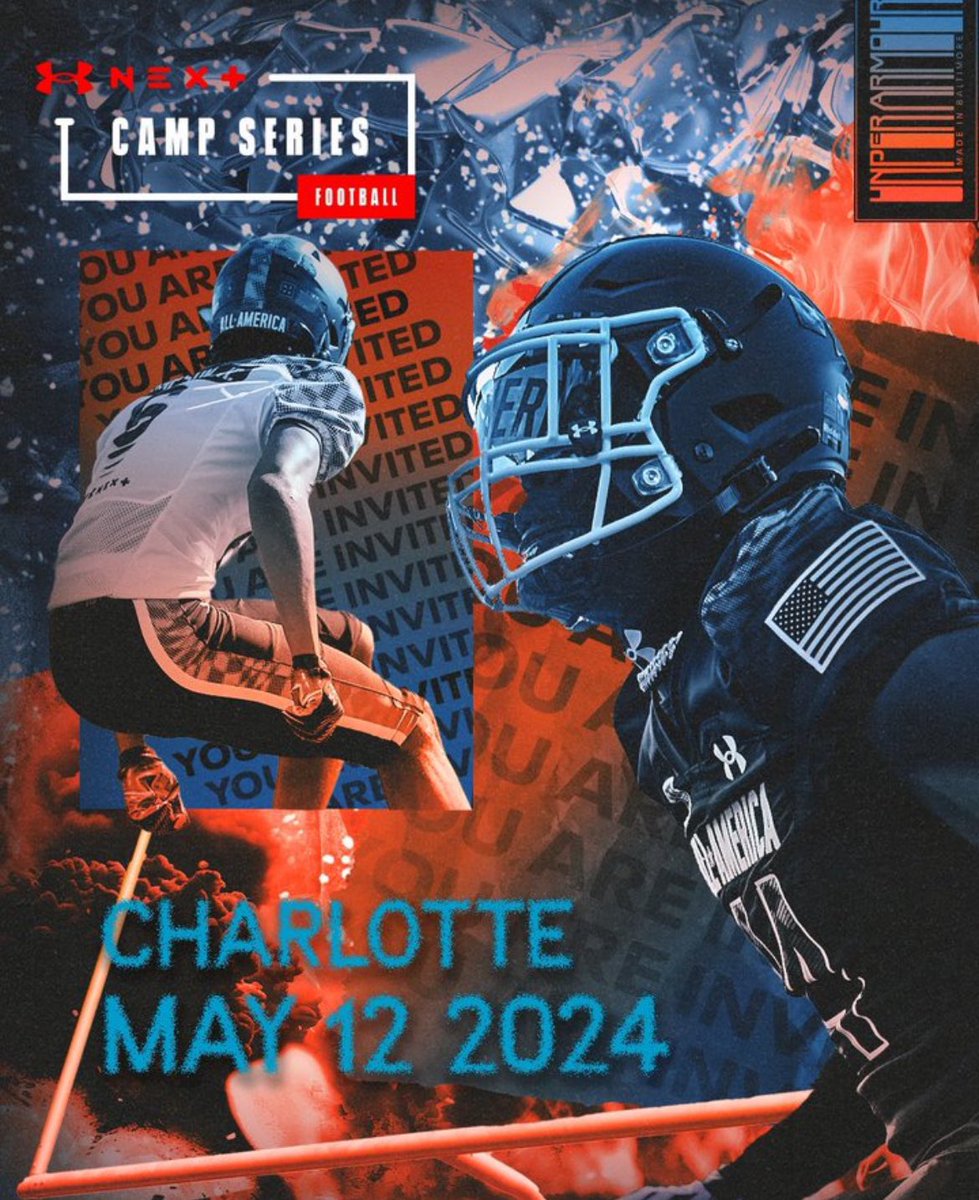 I'm very blessed to be invited to the Charlotte Under Armor All-American camp! #AGTG @CraigHaubert @TheUCReport @TomLuginbill #UANext @coachSamGreiner @WCLionsRecruits