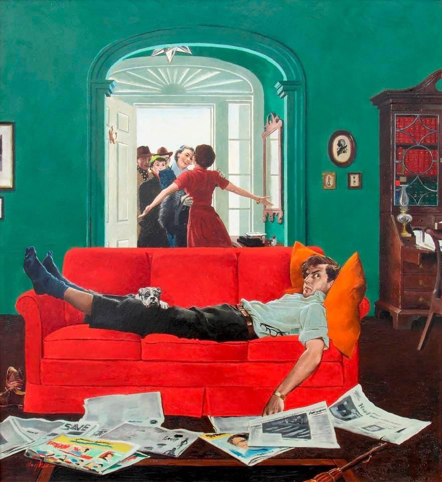 “Sunday Visitors” by George Hughes (1954)