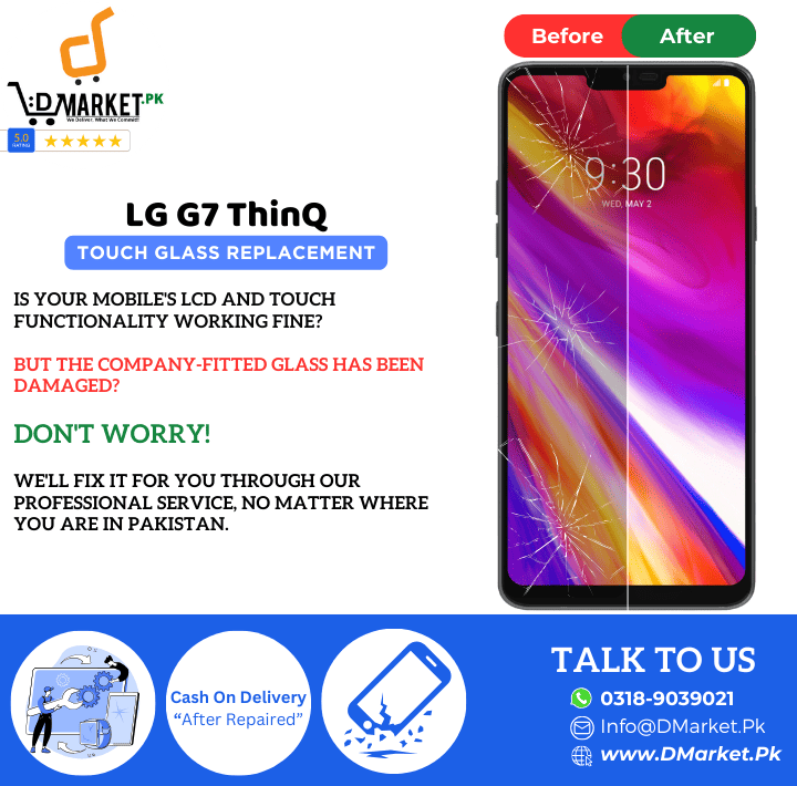 LG G7 ThinQ Touch Glass Broken? and display and touch functionality are working fine, there’s no need to worry. At D-LAB, all repair work is conducted in a highly professional manner.
Repair Now: dmarket.pk/repairing/lg-g…
#MobileRepair #LGTouch