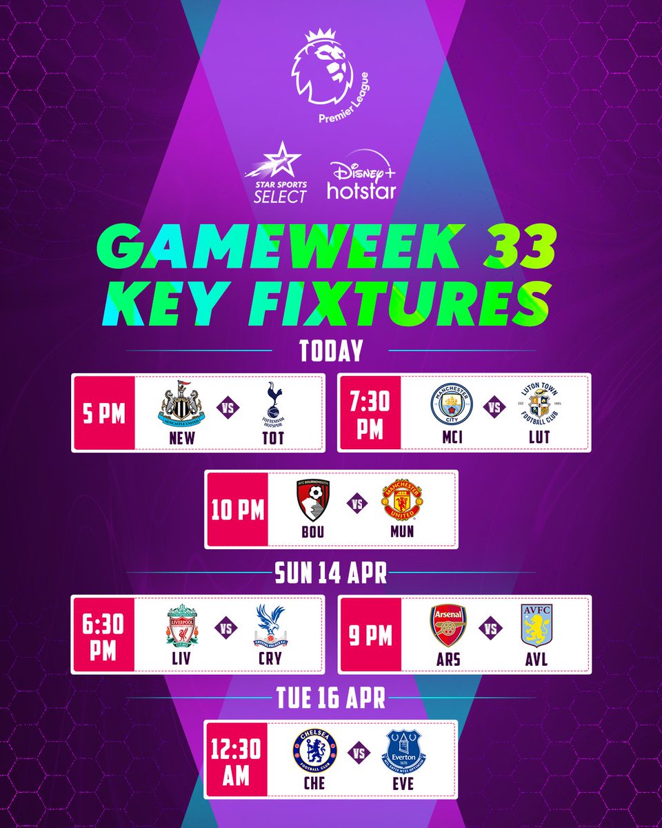 As the title race heats up these key fixtures will have all our 👀 Watch all the #PremierLeague action LIVE on Star Sports Select & Disney+ Hotstar 📺 Tune-in, today, 5 PM onwards #PassionUnlimited #PL