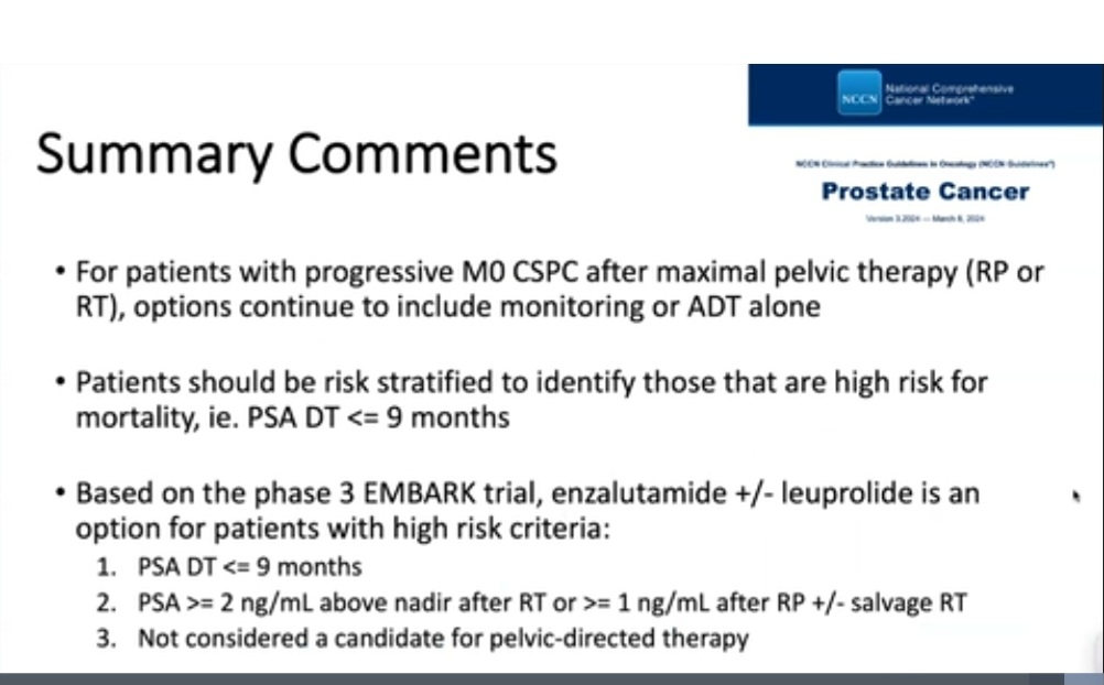 💫🌟 NCCN 2024 Prostate Cancer Guidelines Update 🌟💫 @zklaassen_md @RKSayyid @urotoday @OncoAlert @APCCC_Lugano urotoday.com/video-lectures… 🔹️ Major updates focus on the management of progressive M0 CSPC post-maximal pelvic therapy.  🔹️ Introduction of enzalutamide, with or…