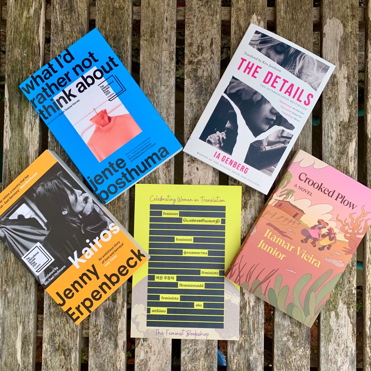 Today, we wanted to celebrate our translated fiction collection by spotlighting @TheBookerPrizes shortlist🌼We also have copies of our exclusive Women in Translation design ✨Not pictured, but back soon: Not a River & Mater 2-10📚