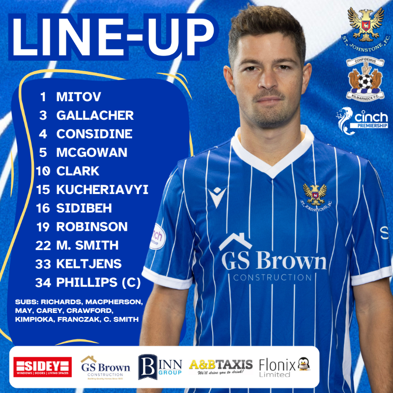 📋 Your Saints team to face Kilmarnock at McDiarmid Park this afternoon: 

#SJFCLive | #cinchPremiership