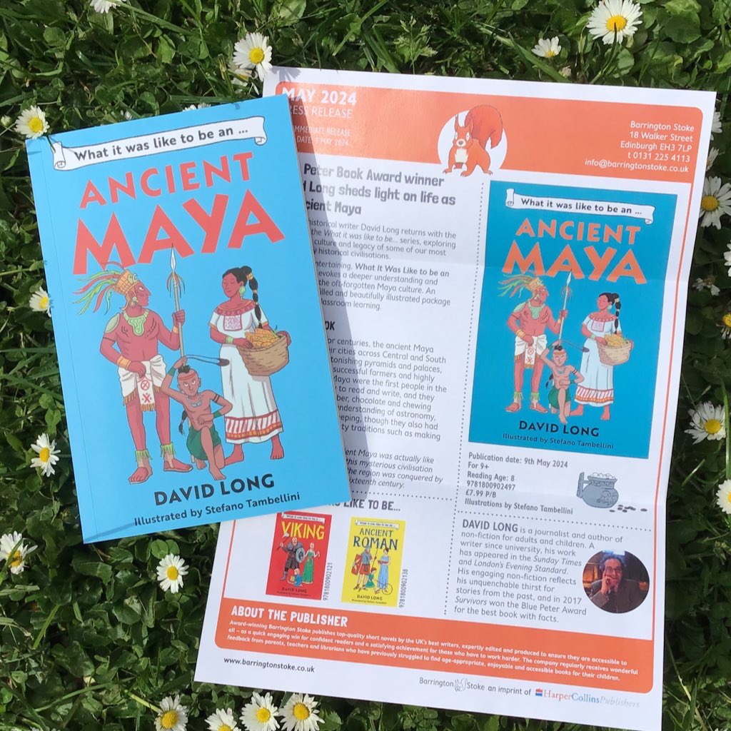 @WriterDavidLong Stefano Tambellini and @BarringtonStoke are one of the best teams for engaging children's history books and I can’t wait to read new title What it was like to be Ancient Maya. Out 09/05 for 9+ readers 😊