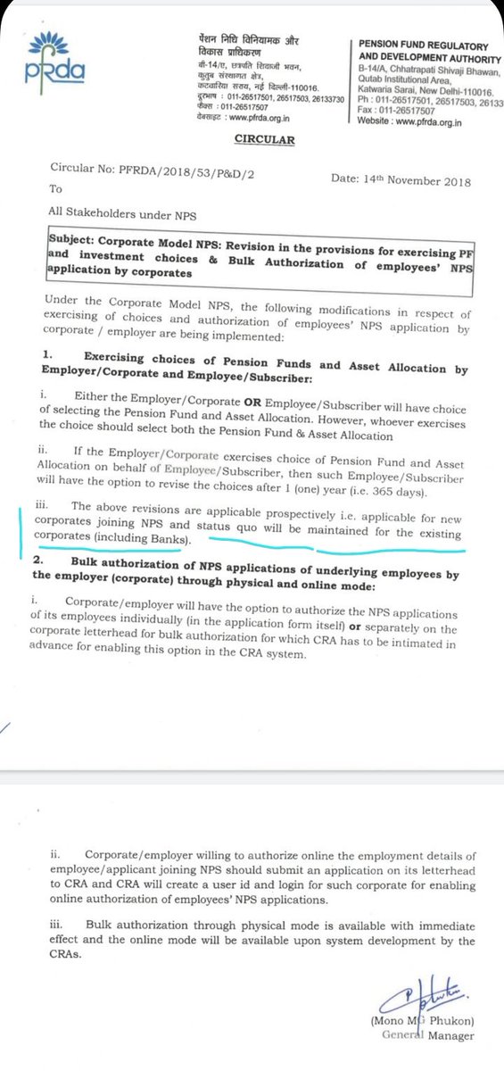 Dictatorship of @PFRDAOfficial and @ChairmanIba 

Bank employees are not allowed to choose pension fund and scheme under NPS

@UFBUIndia   @ChVenkatachalam @dilipksaha  @idesibanda   @alashshukla @SunilKu92687431 @Bankers_We @rti_we @webankerspunjab @kmarkri @deepak_sbioa