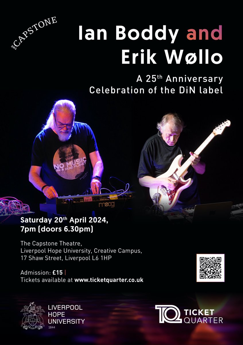 Just 1 week to go till my gig with Erik Wøllo at the @capstonetheatre in Liverpool. A celebration of both 25 Years of DiN as well as Erik's debut UK concert. We'll each play solo sets followed by a duo set. Tickets still available - link in the poster - as well as on the door.