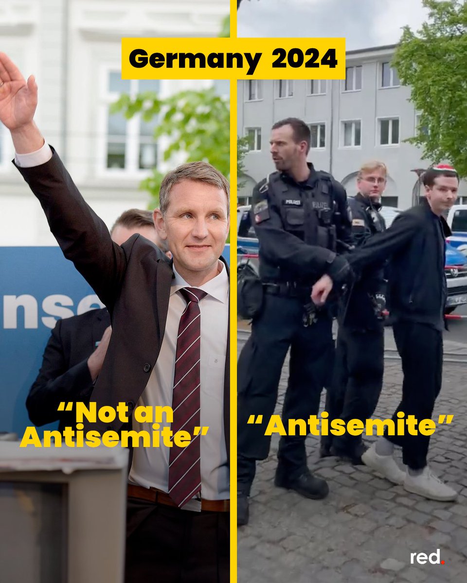 Left: Fascist, Bjorn Höcke. Right: Jewish activist, Udi Raz.

In the same 24 hours in Germany: Björn Höcke, the AfD politician who will go on trial for using a Nazi slogan, was given a debate platform on prime time TV where his claim that antisemitism is a problem “imported” to…