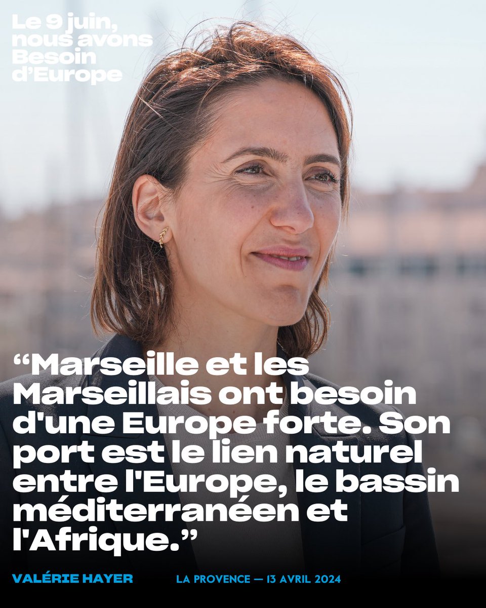 « Marseille concentre tous les défis de notre époque : le changement climatique, l'insertion dans la mondialisation avec notamment son port. Nous sommes les seuls à nous battre aujourd'hui pour de bons accords internationaux. » — @ValerieHayer