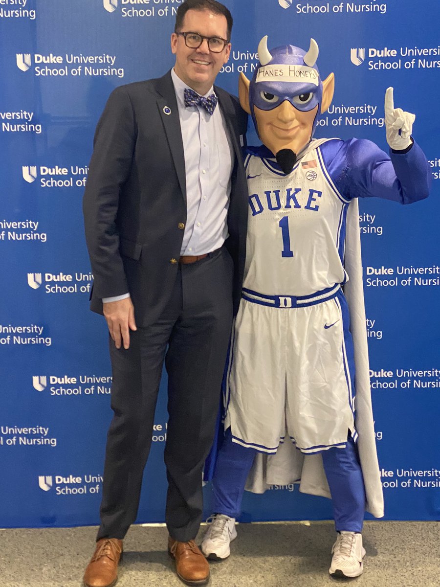 Hanging with the Blue Devil while on campus for the Nursing Alumni Council Meeting. #haneshoneys #Duke #DUSON
