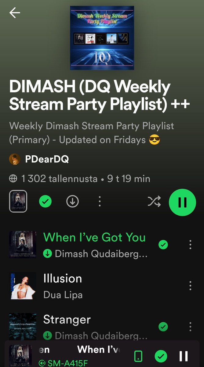 @PDear152 Hello everyone and happy Saturday/ weekend 🌷🌞

I have been listening to the great #SpotifyPlaylist since morning, let's stream 🥳 together 🎉#DimashStreamingParty
#WhenlveGotYouByDimash  , soon Smoke hopefully @dimash_official ?

open.spotify.com/playlist/0ayKV…