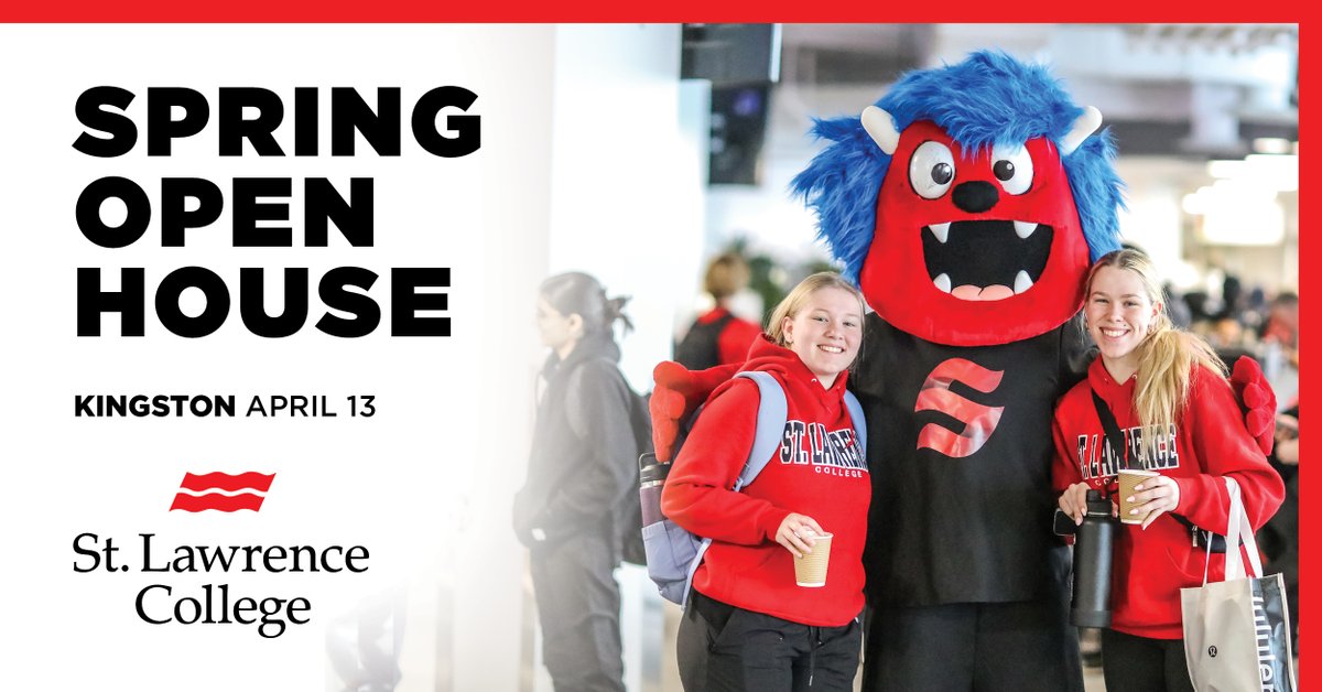 Today is our Spring Open House in Kingston. Join us from 9:00am-1:30pm. See you soon! For full event details visit our website: stlawrencecollege.ca/Spring-Open-Ho…