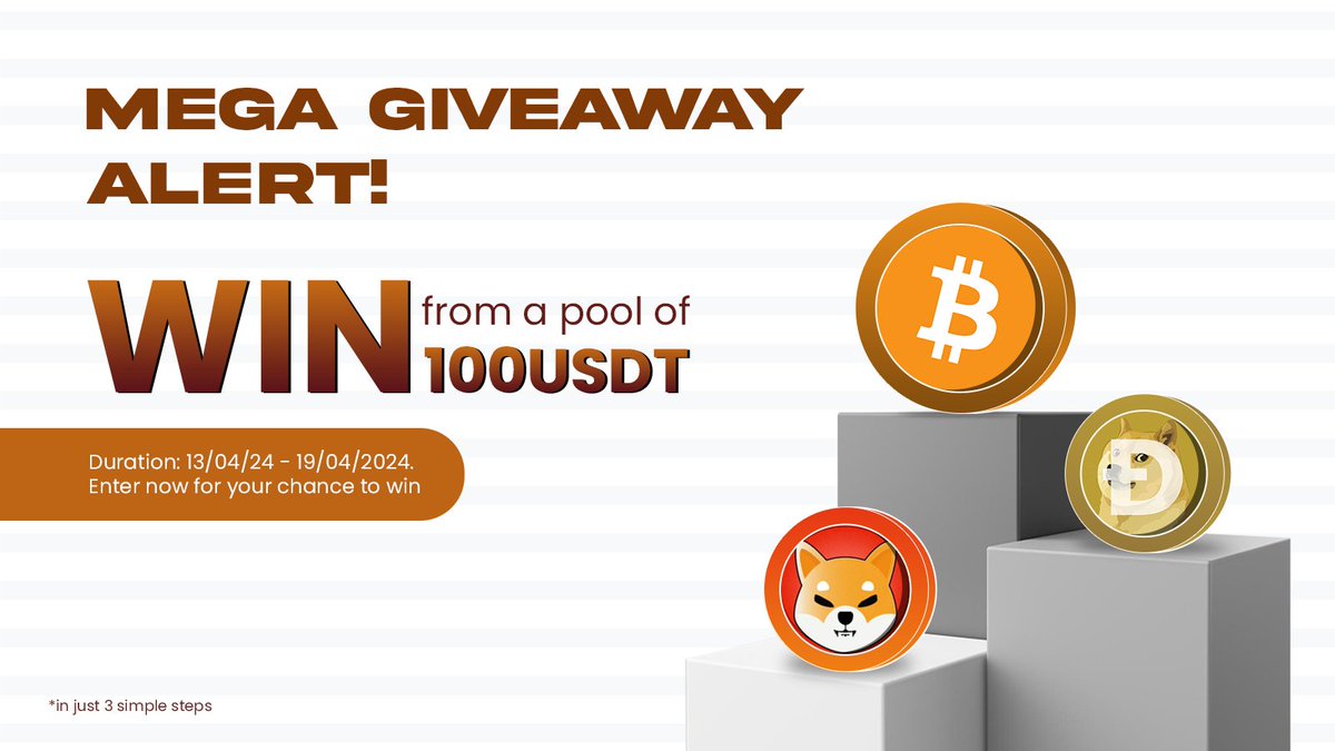 CoinCRED | Think Credibility, Think CoinCRED (@coincred_io) on Twitter photo Big Event, Big GIVEAWAY!๐ฅ๐
As #BitcoinHalving2024 approaches, CoinCRED gears up for ๐ ๐๐๐ข๐ฅ updates!
To celebrate this here is a giveaway where ๐ฌ๐ข๐จ ๐ฐ๐ผ๐๐น๐ฑ ๐๐ถ๐ป ๐ฏ๐ถ๐ด!๐
Giveaway Reward pool: 100USD in $BTC, $Shiba, and $Doge!
To do:๐
โก๏ธFollow @coincredofficl Big Event, Big GIVEAWAY!๐ฅ๐
As #BitcoinHalving2024 approaches, CoinCRED gears up for ๐ ๐๐๐ข๐ฅ updates!
To celebrate this here is a giveaway where ๐ฌ๐ข๐จ ๐ฐ๐ผ๐๐น๐ฑ ๐๐ถ๐ป ๐ฏ๐ถ๐ด!๐
Giveaway Reward pool: 100USD in $BTC, $Shiba, and $Doge!
To do:๐
โก๏ธFollow @coincredofficl