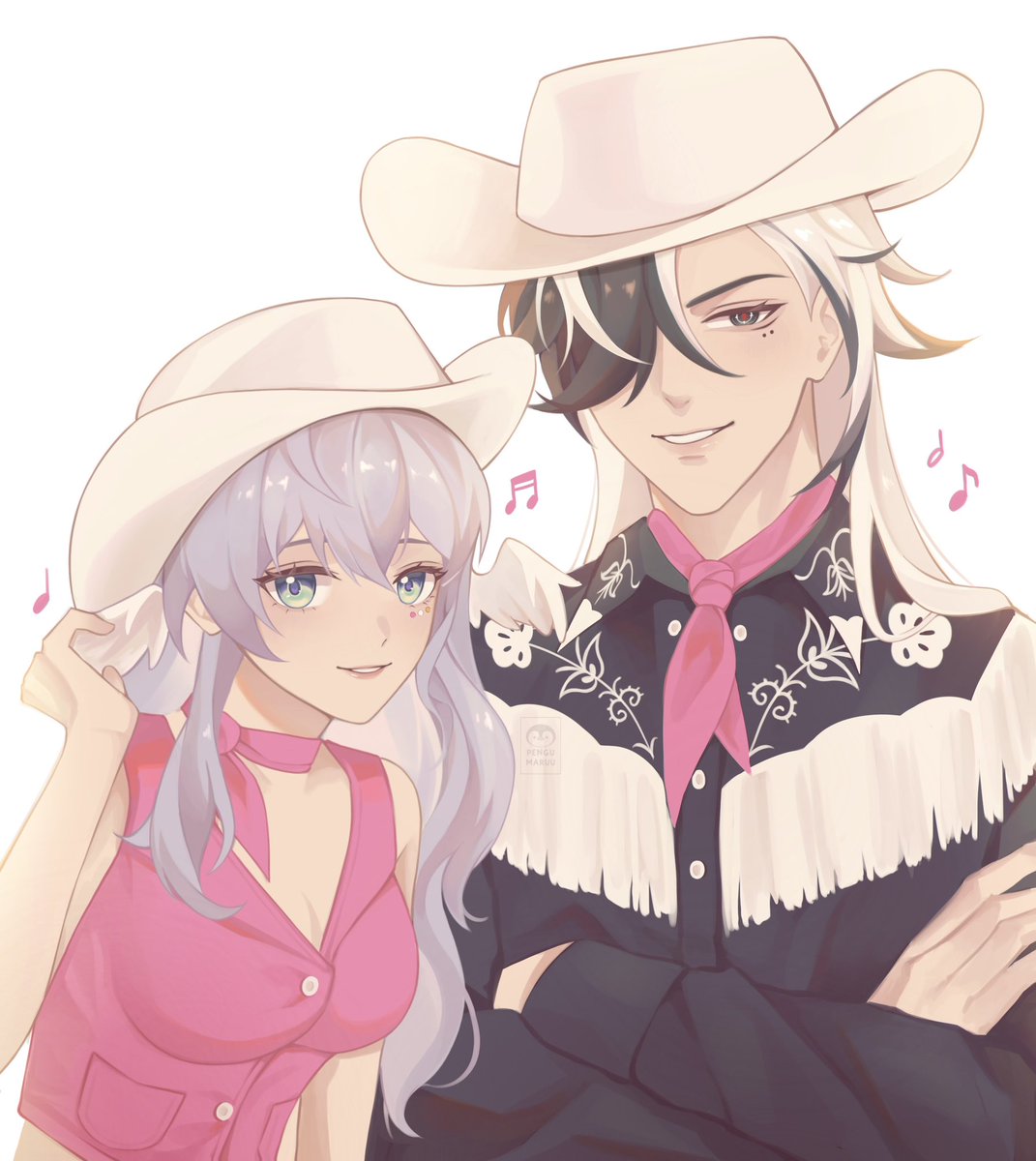 They remind me of barbie and ken 💖🐴
#robin #boothill #robinhill #HonkaiStarRail #fanart #barbie