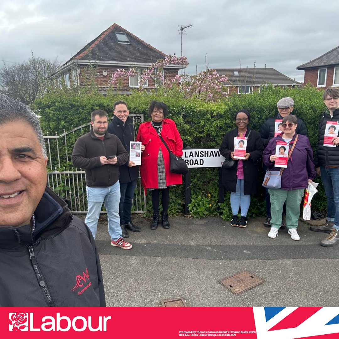 Great to be joined by colleagues from across Leeds on our canvassing and delivery sessions for Sharon in Middleton Park this morning